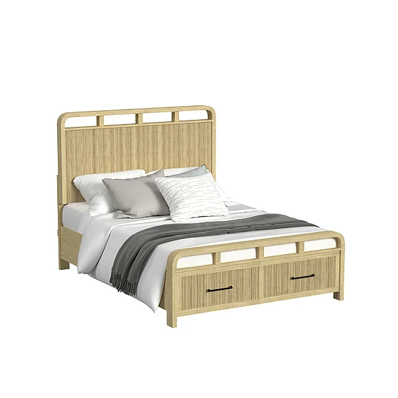 Elements International Ridgemont Queen Storage Bed in Natural B-14440-6-QSB