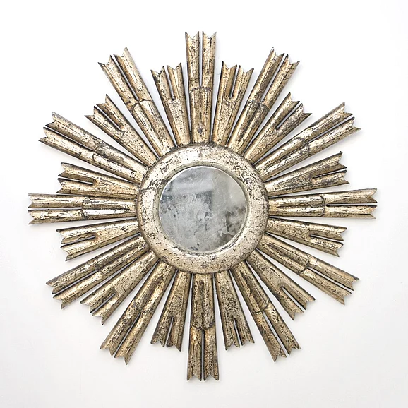Worlds Away Rinaldo Starburst Silver Leaf Ant Mirror RINALDO S