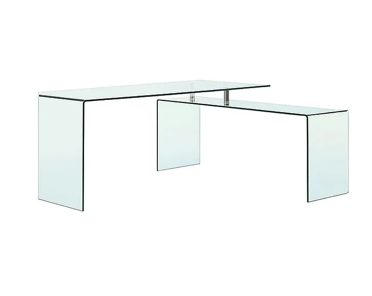Casabianca Home Rio Reversible Desk in Clear Glass CB-1109-CLR-DESK