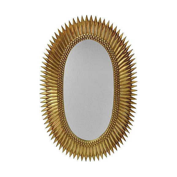 Worlds Away Rita Oval Starburst Mirror in Gold Leaf RITA G