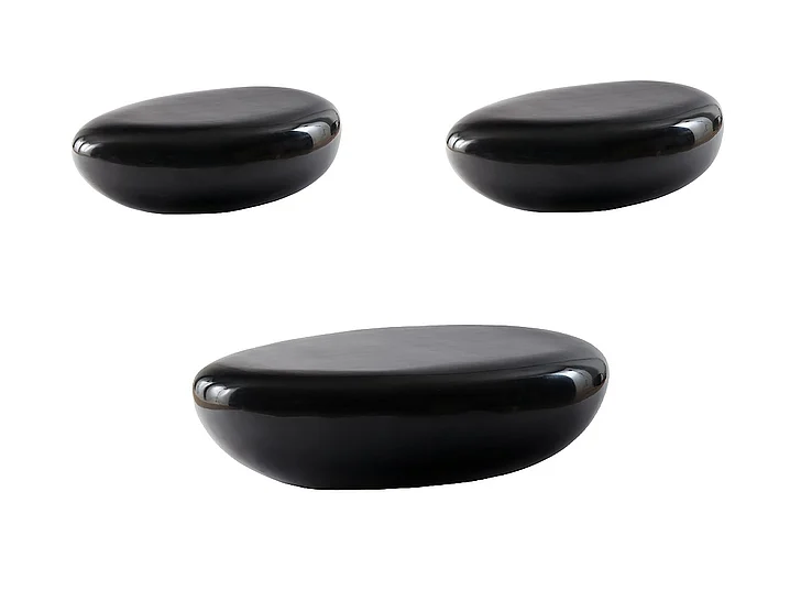 Phillips River Stone 3pc Occasional Set in Black