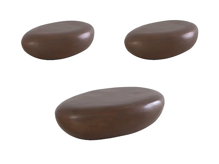 Phillips River Stone 3pc Occasional Set in Bronze