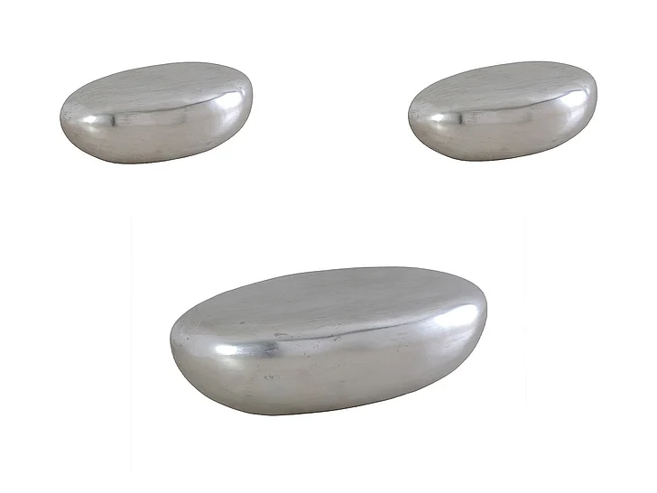 Phillips River Stone 3pc Occasional Set in Silver
