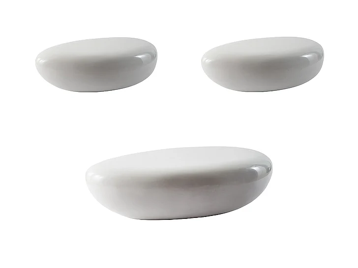 Phillips River Stone 3pc Occasional Set in White