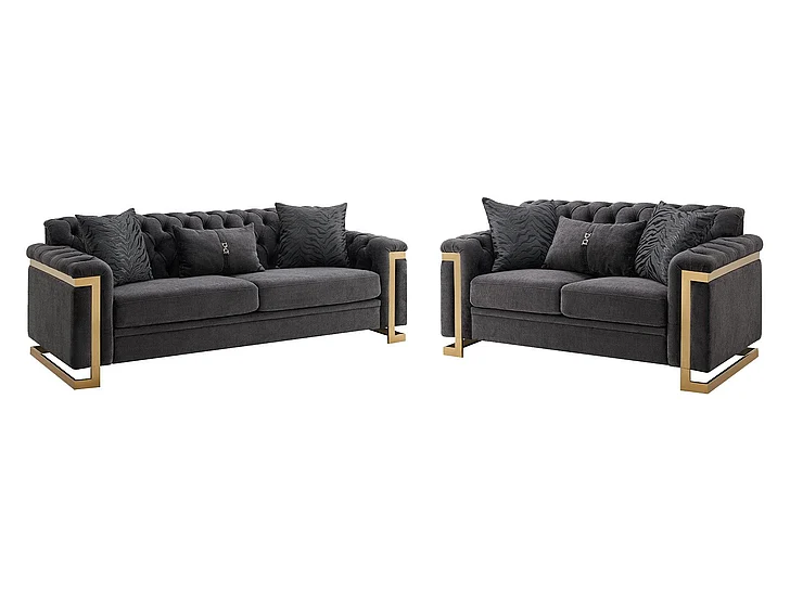Cosmos Riya 2pc Living Room Set in Gray
