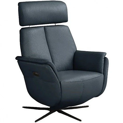 Whiteline Modern Beverly Swivel Recliner in Blue RL2054L-BLU