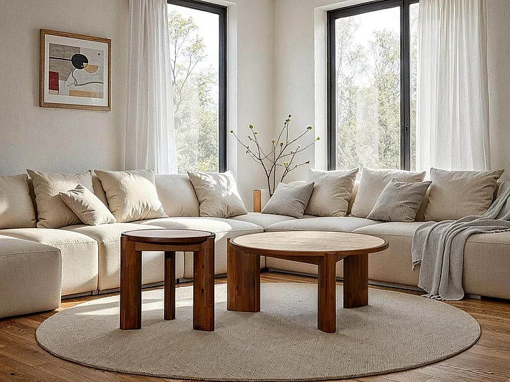 LH Home Remix 2pc Coffee Table Set in Travertine