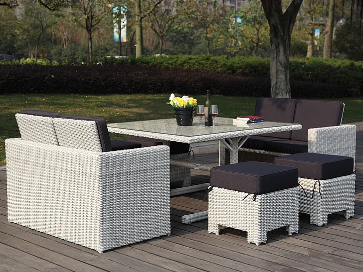 Whiteline Modern Living Robinson Outdoor Set in White COL1672-WHT CLOSEOUT