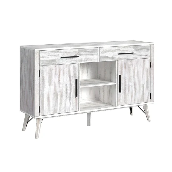 Elements International Rogen Rustic Buffet in Rustic White D-12850-7-BF