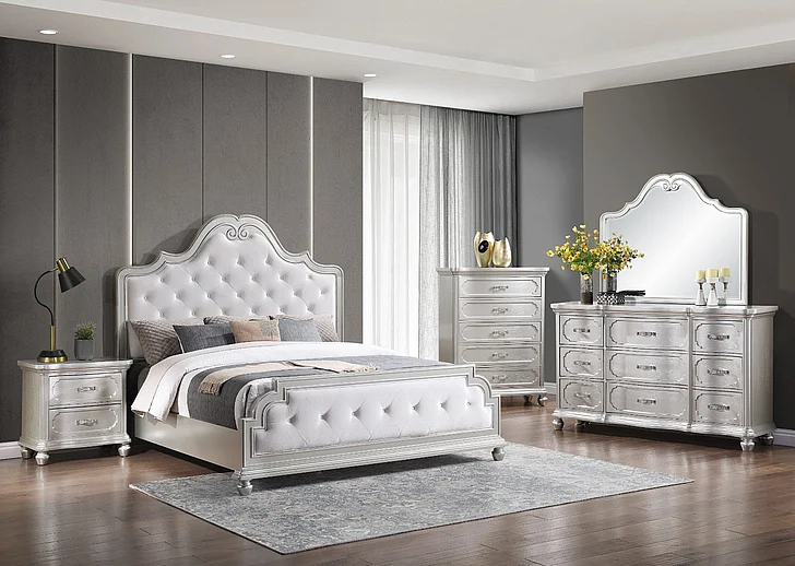 Cosmos Roma 2pc Bedroom Set in Champagne
