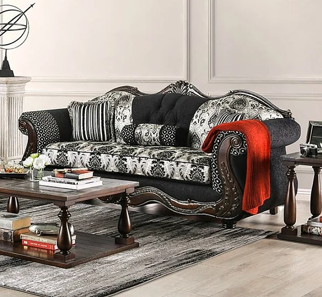 Furniture of America Ronja Sofa in Black SM6432-SF