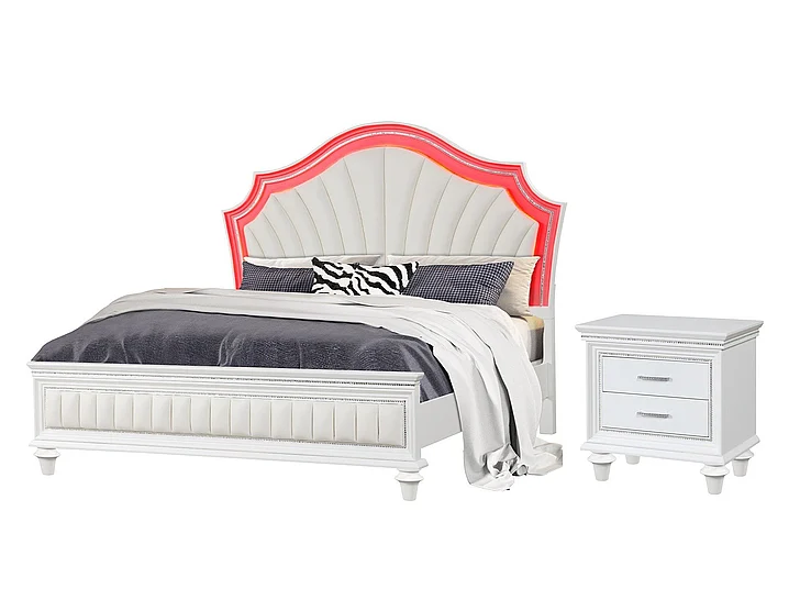 Cosmos Rosie 2pc Bedroom Set in White