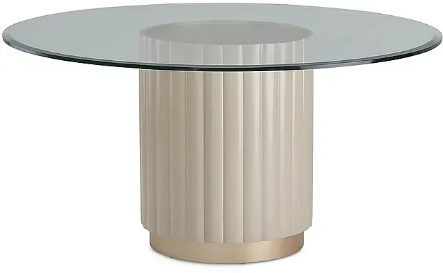 AICO Malibu Crest Round Dining Table in Chardonnay N9007001-822;GL60BV