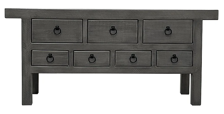 Split Nickel Rowan 7 Drawer Console MIC-ROWAN-7DC | CORO54