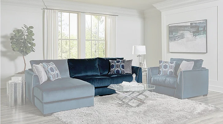 Jackson Jetson RSF Sofa in Nile/Dove 2223-73/1630-43/1630-68