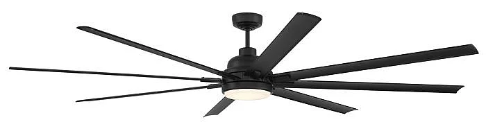 Craftmade Rush 84" 8-Blade Indoor/Outdoor (Wet) Ceiling Fan in Flat Black RSH84FB8-NWF