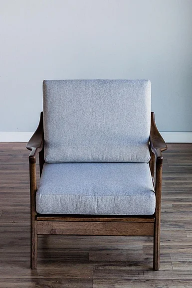 Alpine Furniture Zephyr Slate Lounge Chair with Removable Cushions in Light Grey RT560A