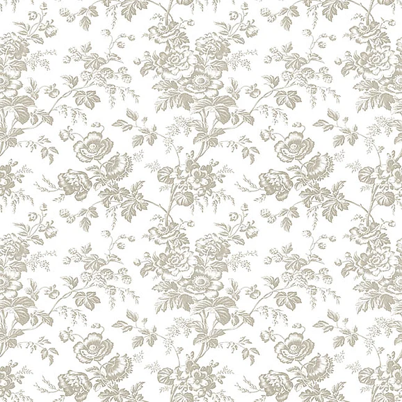 York F17-Toile Resource Library Anemone Toile Taupe Wallpaper RT7872 (Double Roll)