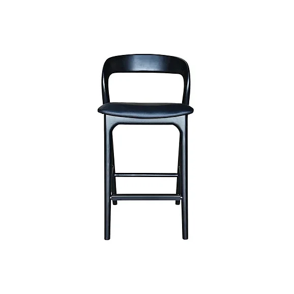 LH Home Java Rotondo Counter Stool in Black Frame w/ PU Seat RTD026-BLKPU