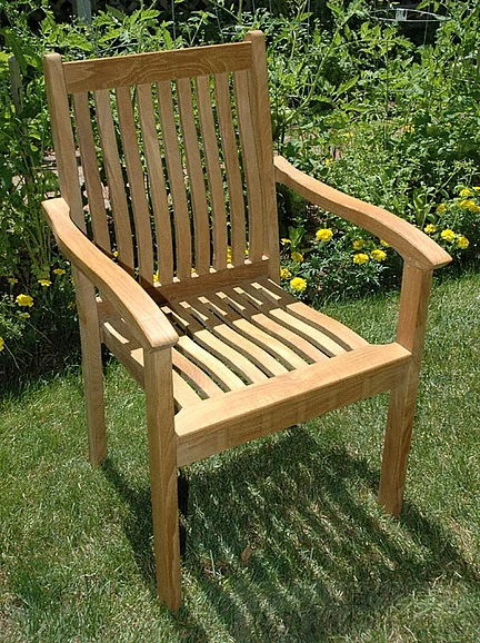 Regal Teak Tisbury Stacking Chair with Arms (Set of 2) RTS-1-A