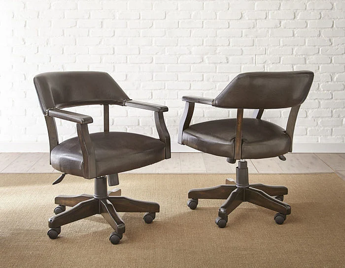Steve Silver Ruby Arm Chair with Casters in Dark Brown RU250A (Set of 2)