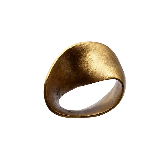 Worlds Away Ruben Small Abstract Metal Scultpture in Textured Brass RUBEN SM