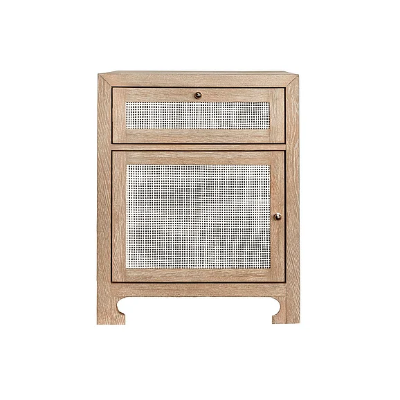 Worlds Away Ruth One Door Cabinet in Cerused Oak RUTH CO