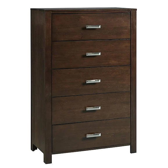 Modus Riva 5 Drawer Chest in Chocolate Brown