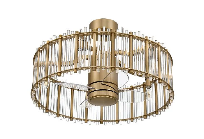 Craftmade Reveal 24" 4-Blade Ceiling Fan in Satin Brass w/ Clear Acrylic Blades RVL28SB4-NWF