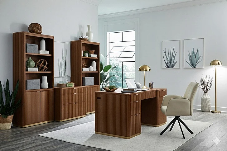 Aspenhome Rylan 4pc Executive Office Set in Dark Roast