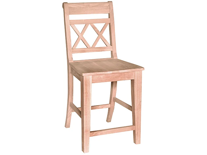 John Thomas Unfinished 24 Inch Canyon XX-Back Stool S-472B