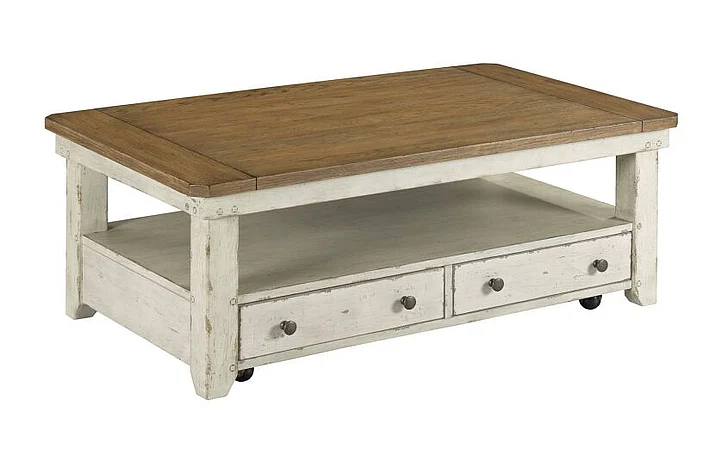 Hammary Chambers Rectangular Lift Top Coffee Table in White 988-910