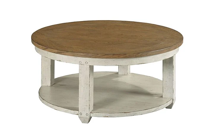 Hammary Chambers Round Coffee Table in White 988-911
