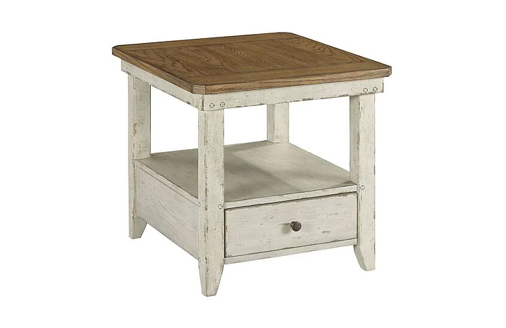 Hammary Chambers End Table in White 988-915