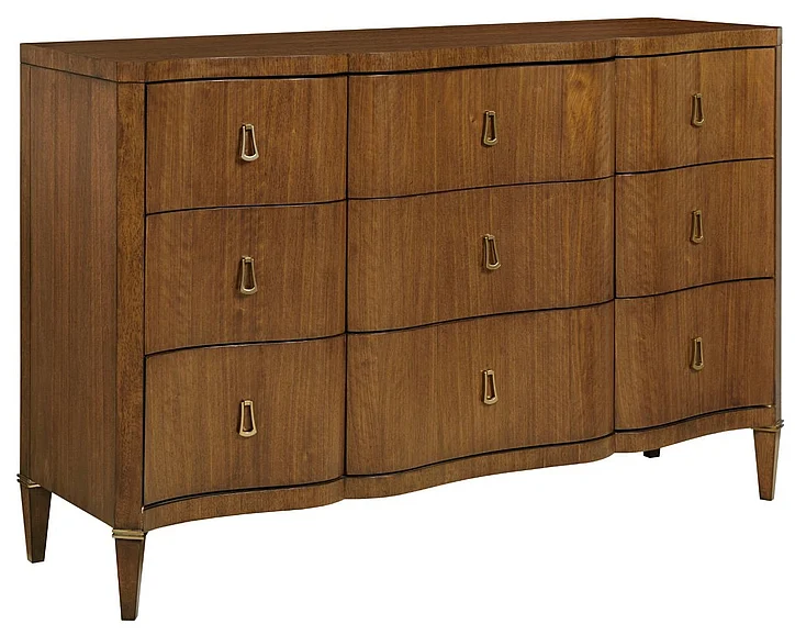 American Drew Vantage Richmond 9 Drawer Dresser in Medium Stain 929-131