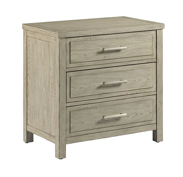 American Drew West Fork Baker Nightstand in Aged Taupe 924-420