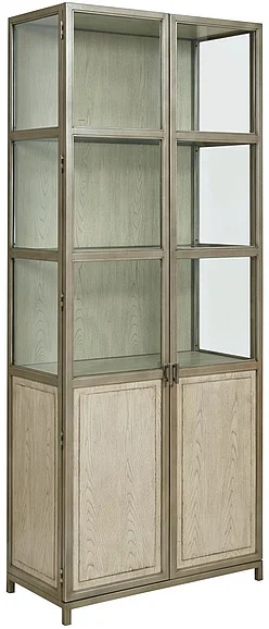 American Drew West Fork Blackwell Display Cabinet in Aged Taupe 924-854