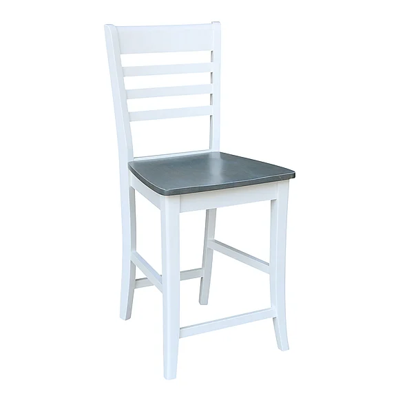 John Thomas Cosmopolitan Roma Stool in Heather Gray & White S05-3102B