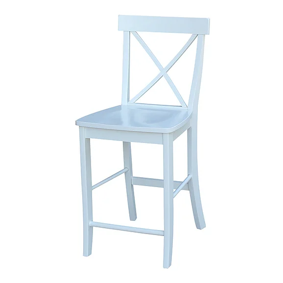 John Thomas Dining Essentials X-Back Stool in Pure White S08-6132B