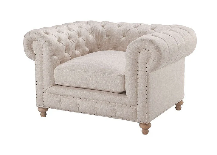 Spectra Home Greenwich Chair in Washed Oak Classic Linen (G) S3025-10/WO-CL