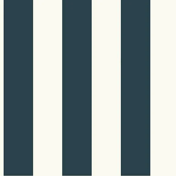 York Water's Edge Resource Library E30 Awning Stripe Wallpaper in Navy SA9174 (Double Roll) FedEx/UPS
