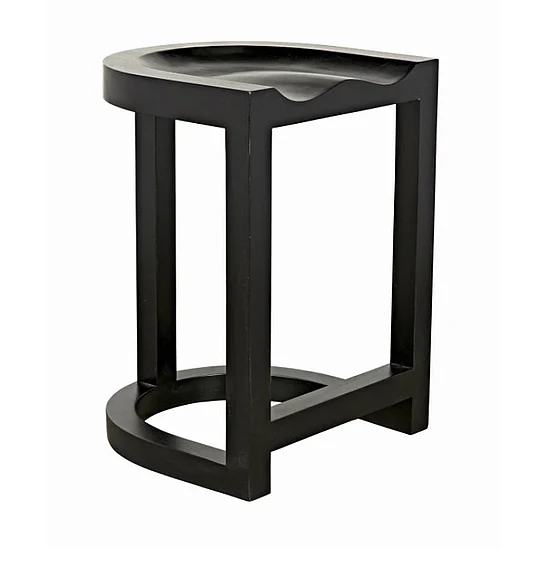 Noir Furniture Saddle Counter Stool in Hand Rubbed Black GSTOOL111HBS