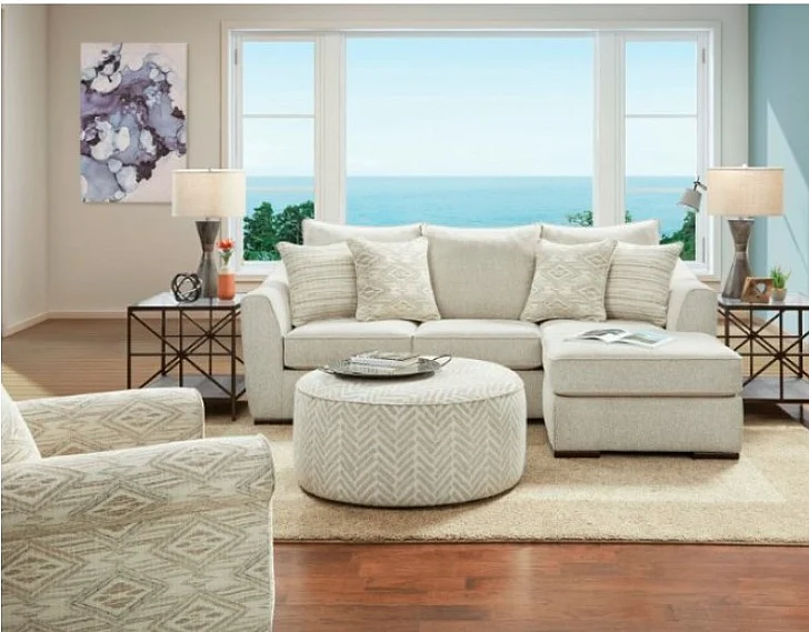 Furniture of America Saltney Sectional in Ivory SM8192
