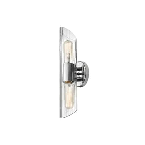 Dainolite 2LT Vanity, PC w/ Clear Fluted Glass SAM-162W-PC