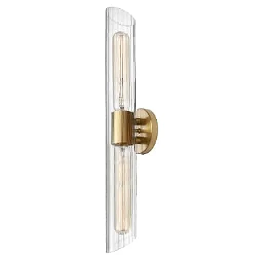 Dainolite 2LT Vanity, AGB w/ Clear Fluted Glass SAM-252W-AGB