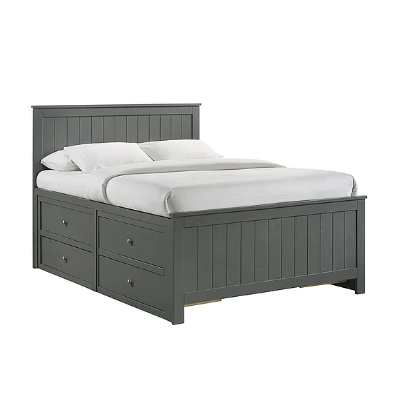 Elements International Sami Full Captains Bed in Grey SM330FB