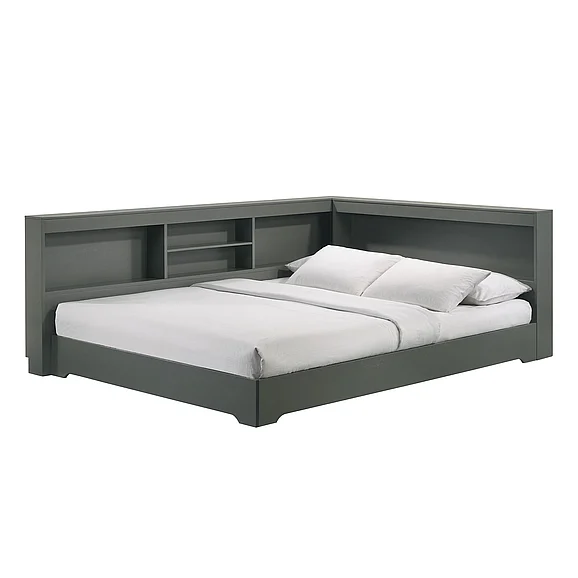 Elements International Sami Full Corner Bed in Grey SM370FCB