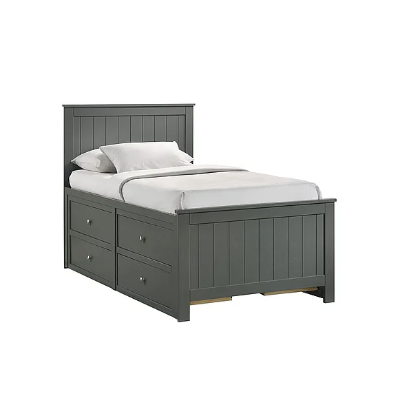 Elements International Sami Twin Captains Bed in Grey SM330TB