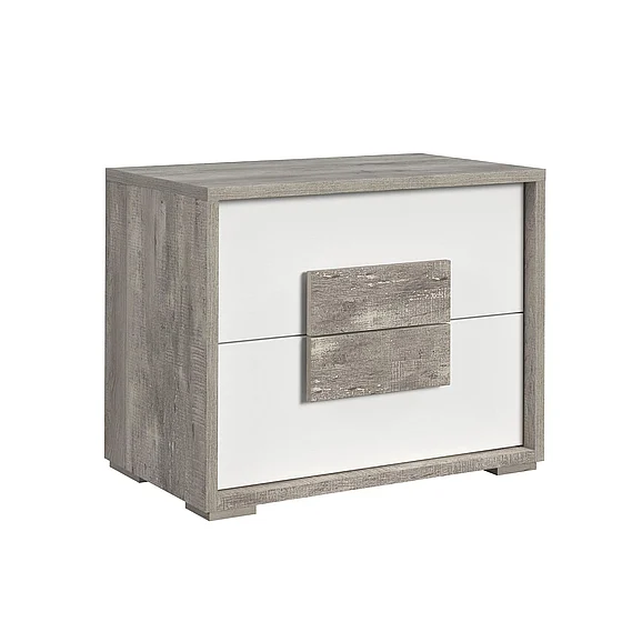 Elements International San Matteo 2-Drawer Nightstand w/ USB in Dual Tone B-16010-7-NS2