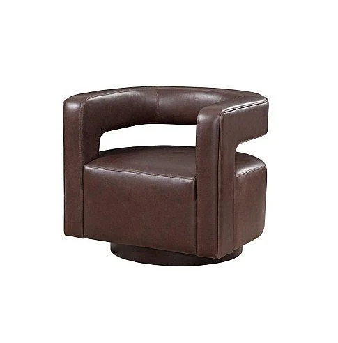 Spectra Home Santa Barbara Swivel Chair in Brighton Chocolate CLOSEOUT